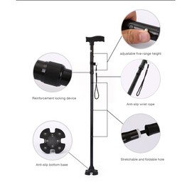 Comfkey Walking Sticks for Seniors - Folding Lightweight Adjustable Collapsible Walking Canes with 360 ° Shock Absorption and Rotated Base for Seniors, Women, Men