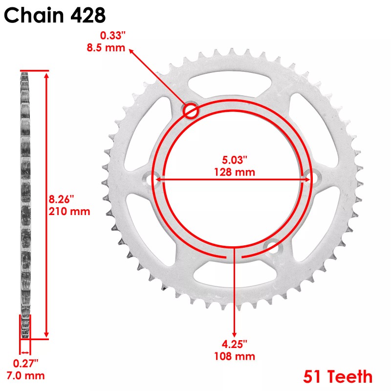 Suzuki Drive Chain & Sprockets Kit for Suzuki DR-Z125 DRZ125