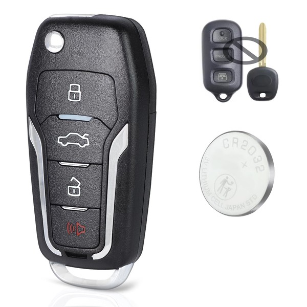 Beefunny Modified Remote Key Fob Replacement for Toyota 4Runner Sequoia