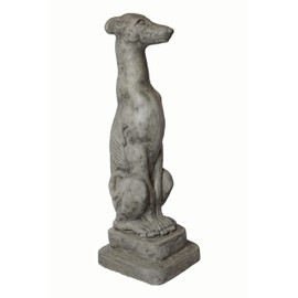 Solid Rock Stoneworks Sm Whippet Dog Garden Statue- 20" Tall- PreAged