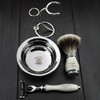 4 Pieces Shaving Set with Silver Tip Badger Brush 3