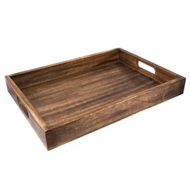 GoCraft Handmade Classic Wooden Tray Large Size | Serveware Kitchen Accessories Tray - 16.5"