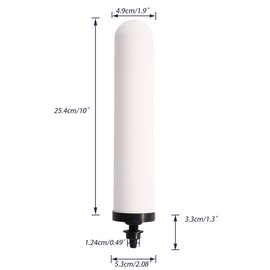 HUINING 4PCS 10-inch Replacement Ceramic Filter Candle with Activated Carbon for Countertop Gravity Water Filter Systems