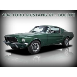 1968 Ford Mustang Bullitt NEW Metal Sign: Pristine Vintage Restoration in Green