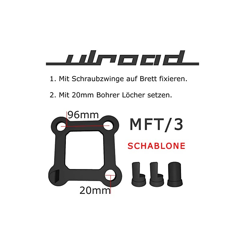 ULROAD For Festool MFT/3 Drilling Template 96 mm DIY Drilling