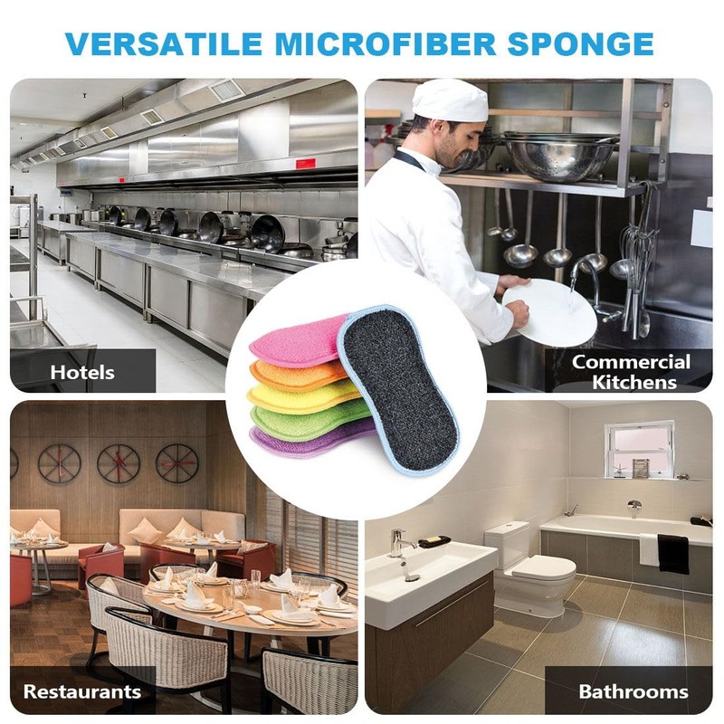HOMEXCEL 12 Pack Multi-Purpose Scrub Sponges Kitchen, Dish Sponge, Non-Scratch