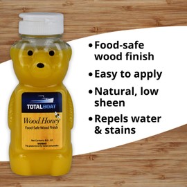 TotalBoat Wood Honey Food Safe Wood Finish - Wood Oil for Cutting Boards & Butcher Blocks (8 oz)