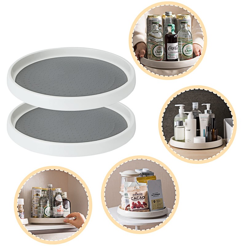 LOLYSIC 2 Pcs Lazy Susan Turntable, 25cm / 9.8" Rotating