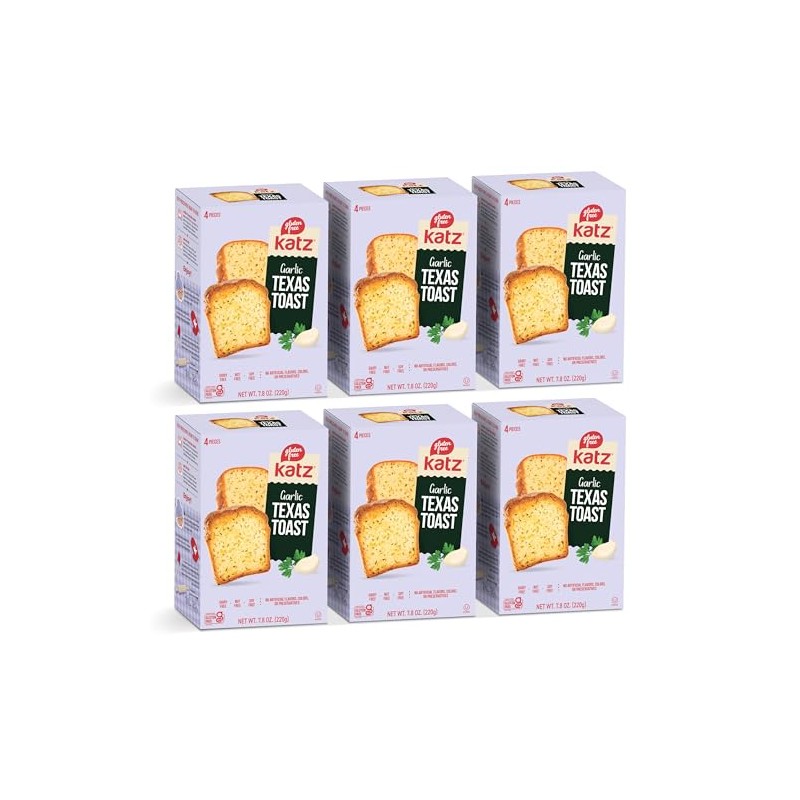 Katz Gluten Free Texas Toast, Fluffy Garlic Bread. Free of