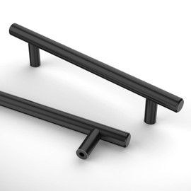 Asidrama 10 Pack 5 Inch(128mm) Matte Black Kitchen Cabinet Handles, Stainless Steel Cabinet Pulls Kitchen Cabinet Hardware for Cupboard Drawer Handles Dresser Pulls