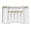 Expandable Silverware Drawer Organizer for Cutlery - Adjustable Plastic Utensil