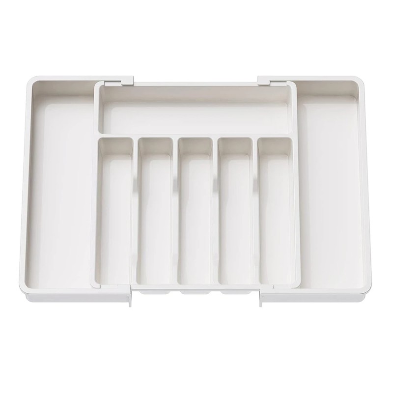 Expandable Silverware Drawer Organizer for Cutlery - Adjustable Plastic Utensil