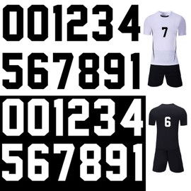 22 Pieces 8 Inch Iron on Transfers Numbers T-Shirt Heat Transfer 0 to 9 Jersey Number for Sports T-Shirt Jersey (Black/White, 5 Inch)