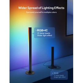 Smart LED Light Bars, RGB Light Bar for Room, 16 Million Colors & 213 Preset Modes Gaming Lights, Remote Control & App Control, Dynamic Music Sync Mode TV Backlight, USB Powered Ambient Lighting