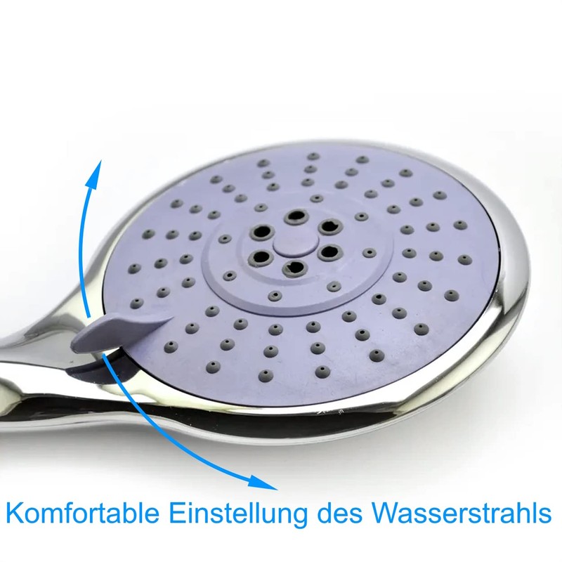 Shower Head Chrome with Stainless Steel Hose and Wall Mount