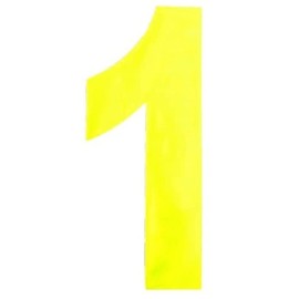 Merriway BH05615 (2 Pcs) Yellow High Visibility Reflective Plastic Stick-On Wheelie Bin Post Box Crate Dust Bin Number 150 mm (6 Inch) Number 1 - Pack of 2 Pieces