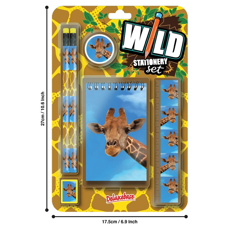 Wild Stationery Set - Giraffe from Deluxebase. These Fun School