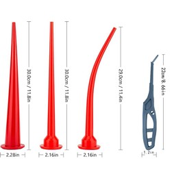 Caulking nozzle for sausage caulking guns, Reusable Caulk Nozzle Applicator,with Scraping tool, Replacement Extension Tool Supplies Applied in the Construction