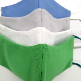 4business Pack of 10 Fabric Masks Community | One Size | High-Quality Cotton | Washable | Reusable (Light Blue)