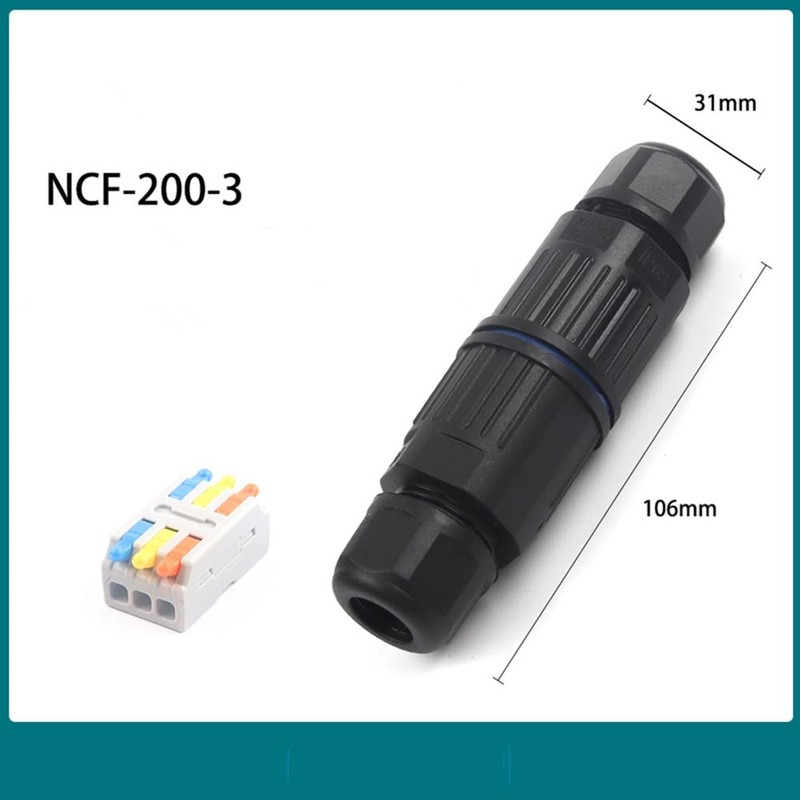 6 Pcs IP68 Waterproof Electrical Cable Connector, Outdoor 3 Way