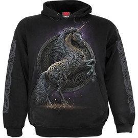 Spiral Celtic Unicorn Men's Hoodie Black Basics Unicorn Rockwear, black