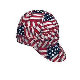 Mutual Industries Kromer USA Flag Style Welder Cap, Size 7 5/8, (3-Pack)