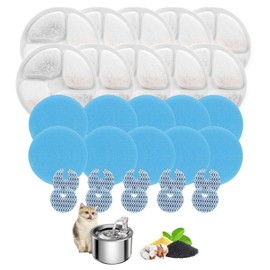 Cat Water Fountain Filter,Cat Fountain Filters Replacement for Round 2L/67oz Stainless Steel Pet Water Fountain,10 Set Pet Fountain Filter Replacement