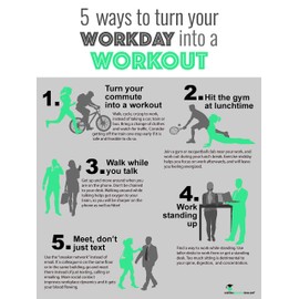 NutritionEducationStore.com WORKDAY WORKOUT POSTER - EXERCISE POSTER - 18" X 24" - LAMINATED