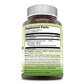 Amazing India Amazing India Turmeric Curcumin 1000 Mg Per Serving | 120 Veggie Capsules Supplement | Blend of Turmeric Powder & Turmeric Extract | Non-GMO | Gluten Free | Made in USA