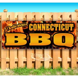 Connecticut BBQ Banner 13 oz | Non-Fabric | Heavy-Duty Vinyl Single-Sided with Metal Grommets