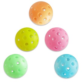 5 Pack Pickleballs Indoor Outdoor 74mm Luminous Pickle Balls