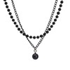Gothic Layered Necklace for Women – Black Beaded Choker and