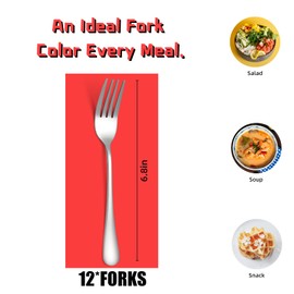 Silver Salad Forks Set of 12 pieces，Stainless Steel Flatware Forks 6.8 inch，Mirror Polish Small Utensils, New Kitchen Essentials Cutlery Set Dishwasher Safe