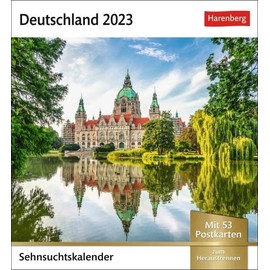 Deutschland Sehnsuchtskalender 2023. Reise-Kalender mit 12 atemberaubenden Postkarten der schönsten Plätze Deutschlands. Postkartenkalender 2023. 16x17cm: Wochenkalender mit 53 Postkarten