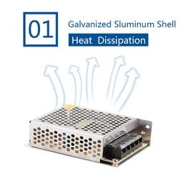 GALYGG 12V 5A Power Supply, 60W LED Driver Universal Regulated Transformer Converter Adapter AC 110V-220V to DC 12V Low Voltage Output for LED Light, Radio, Computer Project