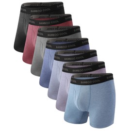 BAMBOO COOL Men’s Underwear Boxer Briefs Soft Comfortable Bamboo Viscose Underwear Boxer Briefs for Men (7-Pack)