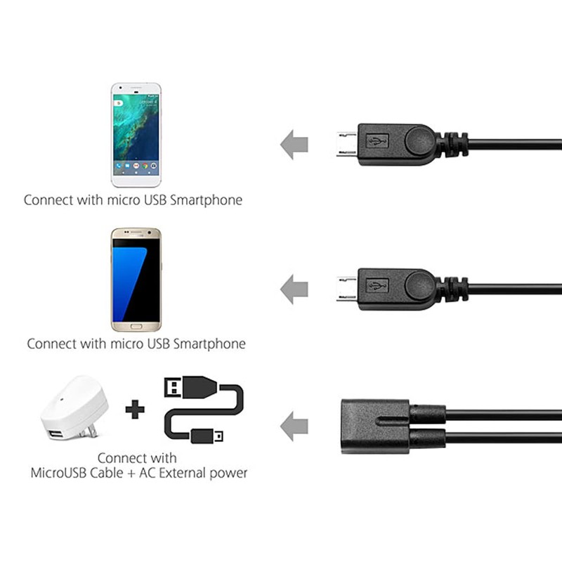 chenyang Micro USB Female 1 to 2 Micro USB Male