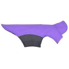 The Worthy Dog All-Weather Three-Season Apex Nylon Adjustable Dog Jacket, Reflective Wind and Water Resistant Coat With Harness Hole, Purple - 12''