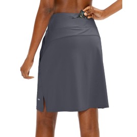 Viodia Women's 20" Knee Length Skorts Skirts Athletic Tennis Golf Skirt for Women Modest Sports Casual Summer Skirt with 5 Pockets Deep Gray
