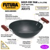 Futura Hard Anodised Flat Bottom Deep-Fry Pan, 3.75 Litre, Black