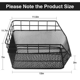 WEEROCK Bike Rear Basket Rear Rack Basket Steel Wire for Bicycle Carge Rack, Black