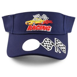 Trendy Apparel Shop Racing - Gorra de visera bordada en 3D, marino, Talla única