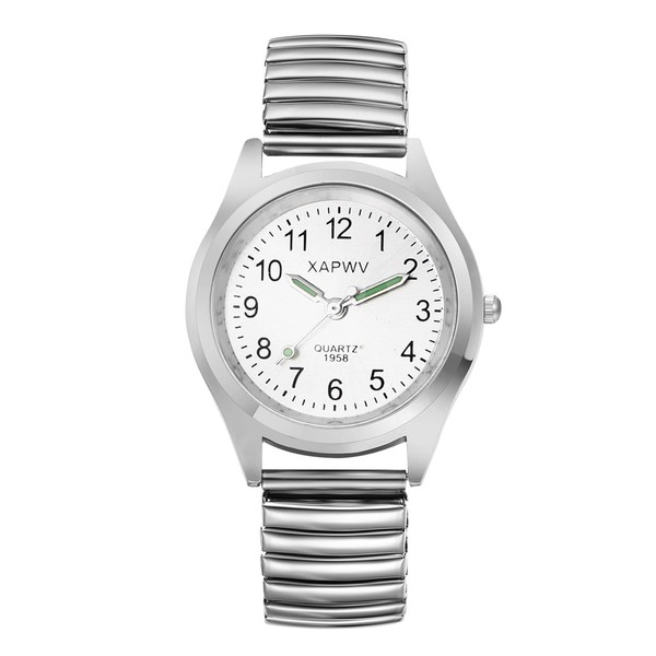 Lancardo Men Women Elastic Strap Wristwatch Easy to Read Big