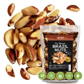 Dry Roasted Brazil Nuts Sea Salted 64oz (4 lb) | No oil | No Herbicides Or Pesticides | Batch Tested Gluten & Peanut Free | Non GMO | No PPO | Vegan and Keto Friendly | Premium Quality | Made from 100% Natural Brazil Nuts