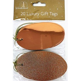 Luxury Oval Tags, Glitter and Foil Design (Rose Gold)