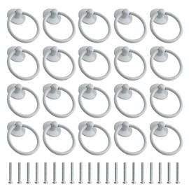 WMYCONGCONG 20 PCS Vintage Kitchen Cupboard Knobs Pulls Vintage Drawer Handles Round Cabinet Knob Retro Drawer Door Cupboard Dresser Drop Ring Pull Handle with Screws,53.65 x 43.85mm
