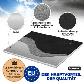 KONZEPT Black Number 8 Door Door Number Building Room Solid Steel with Weather Resistant Zinc and Powder Coating