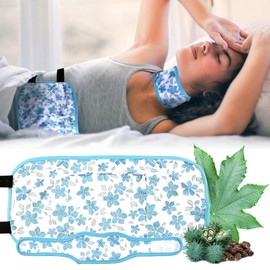 Pedobi 2 Pack Castor Oil Pack Wrap, Reusable Organic Castor Oil Pack Kit for Liver Detox, Castor Oil Pack Organic Cotton Anti Oil Leak（Castor Oil are Not Include）Flower