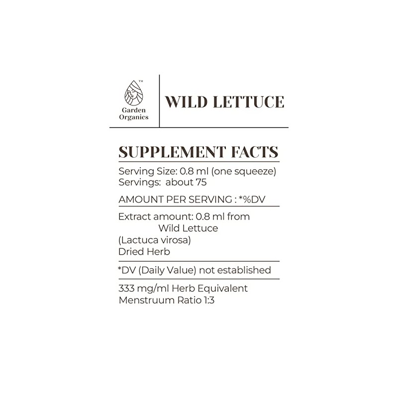 Wild Lettuce Alcohol-Free Natural Tincture Extract, Immune System Booster, Liquid