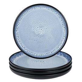 Greentainer Ceramic Dinner Plates Set of 4, 8" Reactive Glaze Stoneware Plates Set, Round Kitchen Plates for Dessert, Salad, Appetizer, Small Dinner Plates, Dishwasher & Microwave Safe